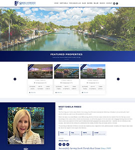 Sheila Freed real estate website, designed by RESI Online